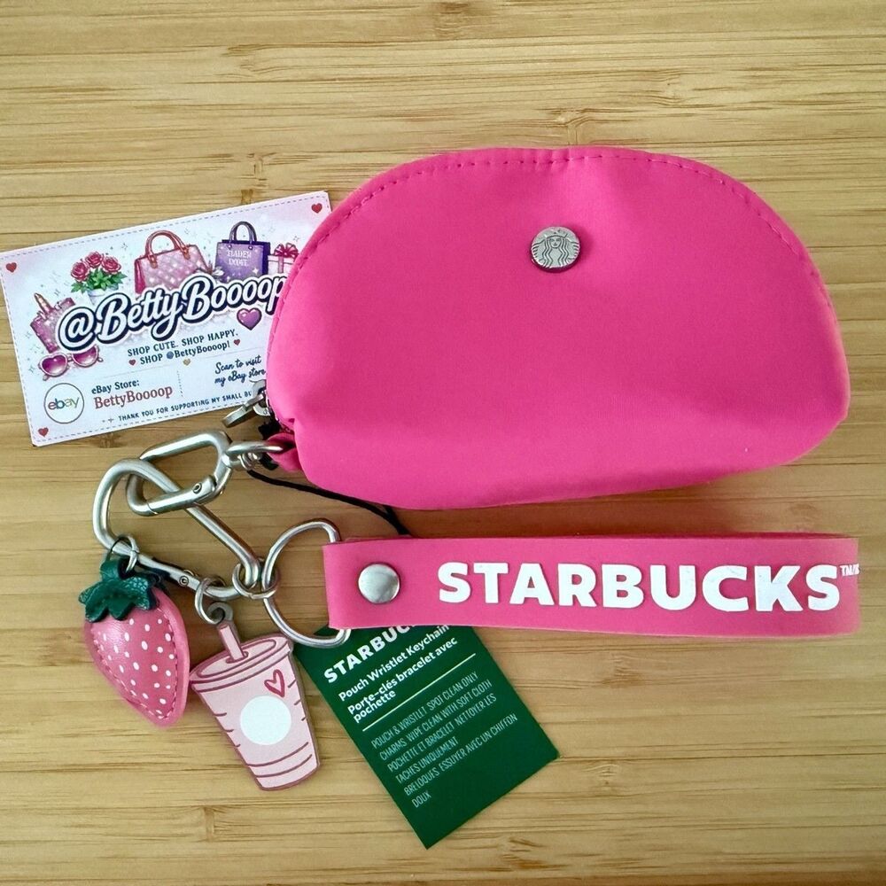 Starbucks Pink Coin Purse Keychain Wristlet (NEW)